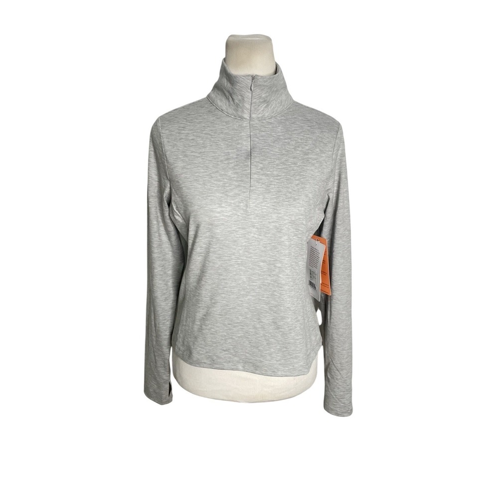 NWT Gottex Gray Golf Tennis Pickleball Quarter Zip Top Moisture Wicking M